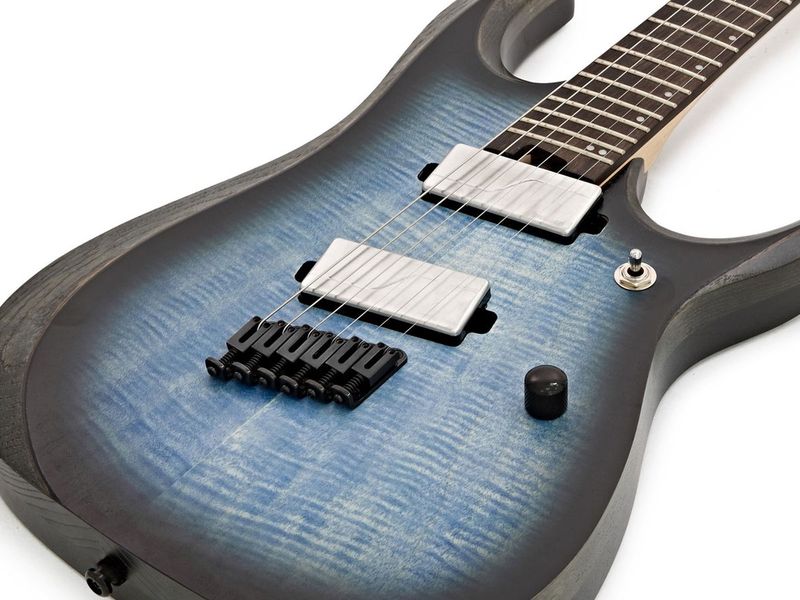 Ibanez RGDIM6FM-CLF Iron Label 2018, Cerulean Blue Burst Flat
